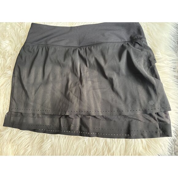 Athleta Women's Skort Black Laser Run Brief Lined Mini Skirt Size Small Preppy - Picture 2 of 7